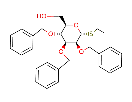 Molecular Structure of 126461-54-9 (Ethyl 2,3,4-tri-O-benzyl-1-thio-b-D-glucopyranoside)