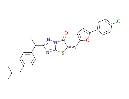2-[1-(4-isobutylphenyl)ethyl]-5-[(5-(4-chlorophenyl)furan-2-yl)methylidene]-[1,3]thiazolo[3,2-b]-1,2,4-triazol-6(5H)-one