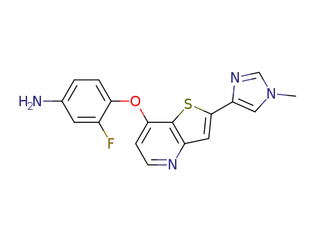 3-fluoro-4-(2-(1-methyl-1H-imidazol-4-yl)thienthio[3,2-b]pyridine-7-oxy)aniline