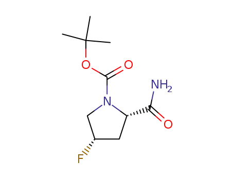 Molecular Structure of 426844-22-6 (1-Pyrrolidinecarboxylic acid, 2-(aminocarbonyl)-4-fluoro-,
1,1-dimethylethyl ester, (2S,4S)-)