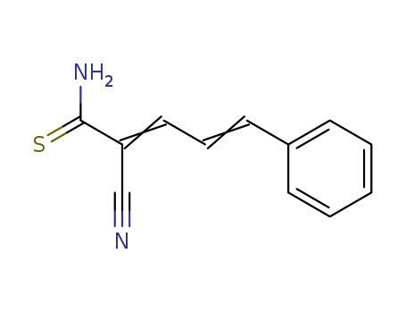 Molecular Structure of 91974-48-0 ((2E,4E)-2-CYANO-5-PHENYLPENTA-2,4-DIENETHIOAMIDE)