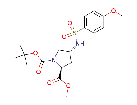 Molecular Structure of 121148-19-4 (1-tert-butyl 2-methyl (2S,4R)-4-(((4-methoxyphenyl)sulfonyl)amino)-1,2-pyrrolidinedicarboxylate)
