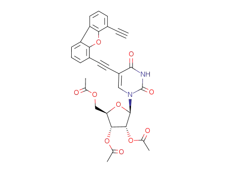 Acetic acid (2R,3R,4R,5R)-4-acetoxy-5-acetoxymethyl-2-[5-(6-ethynyl-dibenzofuran-4-ylethynyl)-2,4-dioxo-3,4-dihydro-2H-pyrimidin-1-yl]-tetrahydro-furan-3-yl ester