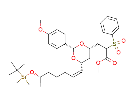 methyl 3-[(2R,4S,6R)-6-((Z,6S)-6-[1-(tert-butyl)-1,1-dimethylsilyl]oxy-1-heptenyl)-2-(4-methoxyphenyl)-1,3-dioxan-4-yl]-2-(phenylsulfonyl)propanoate