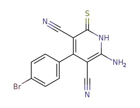 3,5-Pyridinedicarbonitrile,
6-amino-4-(4-bromophenyl)-1,2-dihydro-2-thioxo-