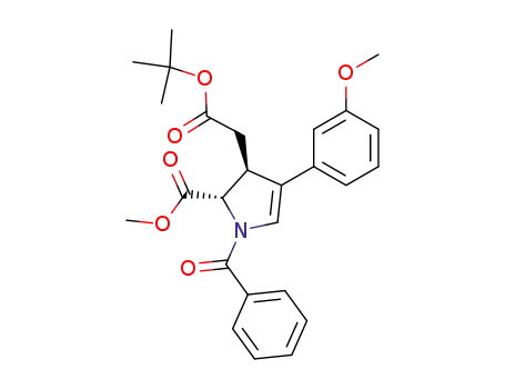 Molecular Structure of 169774-69-0 ((2S,3S)-N-benzoyl-2-methoxycarbonyl-3-tert-butoxycarbonylmethyl-4-(3-methoxyphenyl)-<4,5>-dehydropyrrolidine)