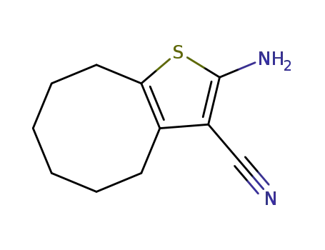 Molecular Structure of 40106-14-7 (2-amino-4,5,6,7,8,9-hexahydrocycloocta[b]thiophene-3-carbonitrile(SALTDATA: FREE))