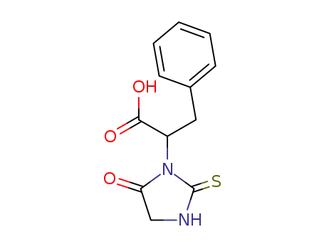 Molecular Structure of 1195961-07-9 (2-(5-oxo-2-thioxoimidazolidin-1-yl)-3-phenylpropanoic acid)