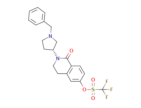 Molecular Structure of 1131347-88-0 ((R)-2-(1-Benzylpyrrolidin-3-yl)-1-oxo-1,2,3,4-tetrahydroisoquinolin-6-yl trifluoromethanesulfonate)