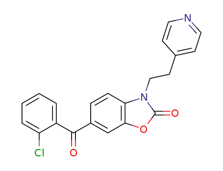 Molecular Structure of 139101-56-7 (2(3H)-Benzoxazolone, 6-(2-chlorobenzoyl)-3-[2-(4-pyridinyl)ethyl]-)