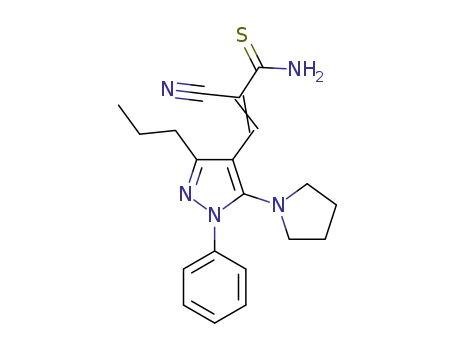 2-cyano-3-(1-phenyl-3-propyl-5-pyrrolidino-1H-pyrazol-4-yl)prop-2-enethioamide