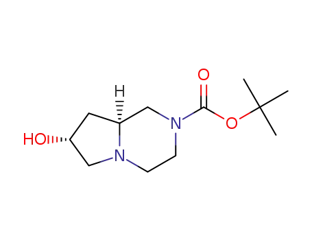 Molecular Structure of 1204603-42-8 ((7R,8aS)-tert-butyl 7-hydroxyhexahydropyrrolo[1,2-a]pyrazine-2(1H)-carboxylate)