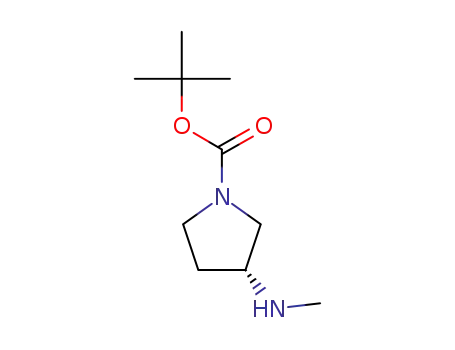 Molecular Structure of 199336-83-9 (1-Pyrrolidinecarboxylicacid,3-(methylamino)-,1,1-dimethylethylester,(R)-(9CI))
