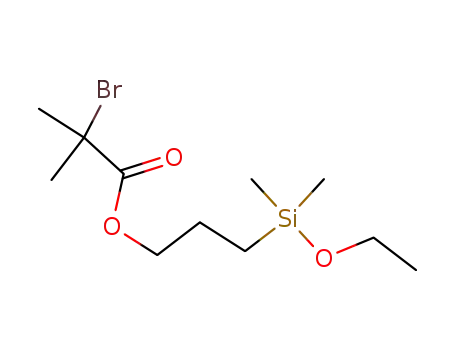 Molecular Structure of 265119-86-6 (Propanoicacid, 2-bromo-2-methyl-, 3-(ethoxydimethylsilyl)propyl ester)