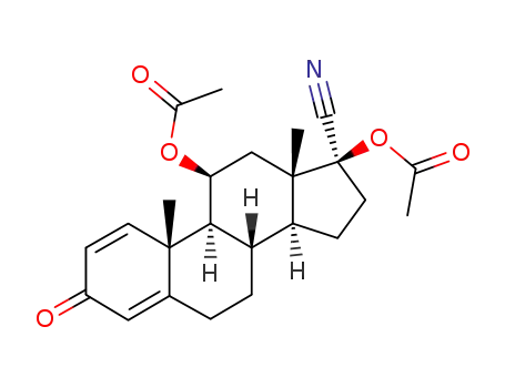 Acetic acid (8S,9S,10R,11S,13S,14S,17S)-11-acetoxy-17-cyano-10,13-dimethyl-3-oxo-6,7,8,9,10,11,12,13,14,15,16,17-dodecahydro-3H-cyclopenta[a]phenanthren-17-yl ester