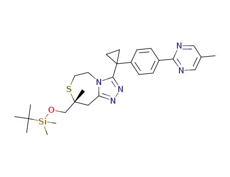 (8R)-8-({[tert-butyl(dimethyl)silyl]oxy}methyl)-8-methyl-3-{1-[4-(5-methylpyrimidin-2-yl)phenyl]cyclopropyl}-5,6,8,9-tetrahydro[1,2,4]triazolo[4,3-d][1,4]thiazepine