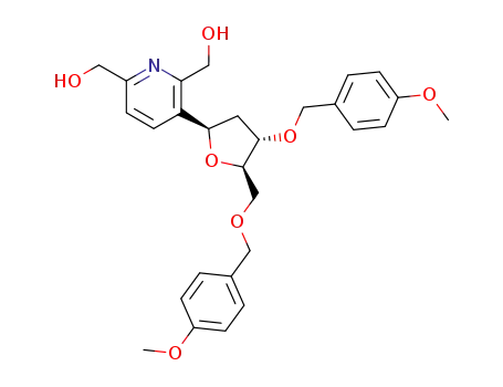 {6-hydroxymethyl-3-[4S-(4-methoxy-benzyloxy)-5R-(4-methoxy-benzyloxy-methyl)-tetrahydro-furan-2R-yl]-pyridin-2-yl}-methanol