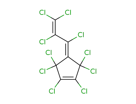 Molecular Structure of 64230-33-7 (Cyclopentene,
1,2,3,3,5,5-hexachloro-4-(1,2,3,3-tetrachloro-2-propenylidene)-)