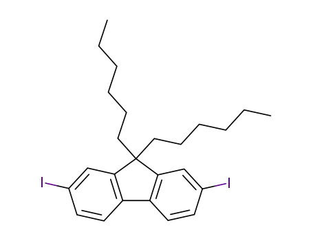 Molecular Structure of 278176-05-9 (9H-Fluorene, 9,9-dihexyl-2,7-diiodo-)
