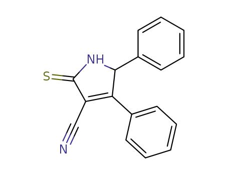 Molecular Structure of 134077-38-6 (1H-Pyrrole-3-carbonitrile, 2,5-dihydro-4,5-diphenyl-2-thioxo-)