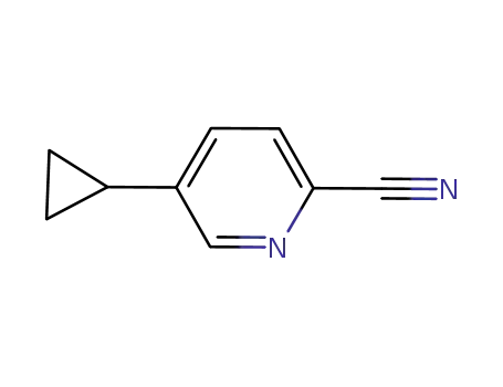 Molecular Structure of 188918-74-3 (2-Pyridinecarbonitrile,5-cyclopropyl-(9CI))