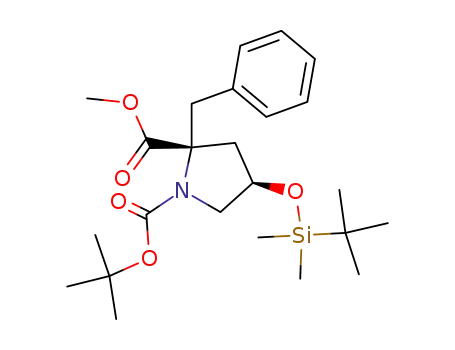 methyl (2R,4R)-2-benzyl-1-(tert-butoxycarbonyl)-4-(tert-butyldimethylsilyloxy)pyrrolidine-2-carboxylate