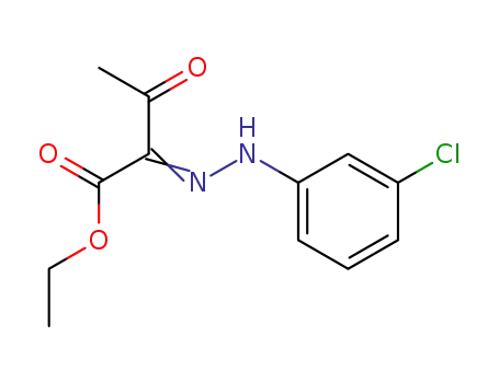 Molecular Structure of 20954-21-6 (Butanoic acid, 2-[(3-chlorophenyl)hydrazono]-3-oxo-, ethyl ester)