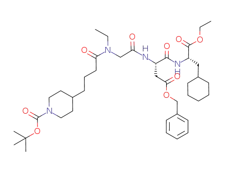 4-[3-({[(S)-2-Benzyloxycarbonyl-1-((S)-2-cyclohexyl-1-ethoxycarbonyl-ethylcarbamoyl)-ethylcarbamoyl]-methyl}-ethyl-carbamoyl)-propyl]-piperidine-1-carboxylic acid tert-butyl ester