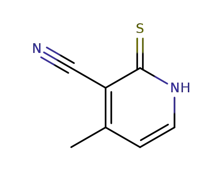 Molecular Structure of 169141-80-4 (3-Pyridinecarbonitrile,1,2-dihydro-4-methyl-2-thioxo-(9CI))