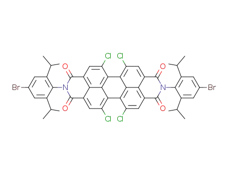 Molecular Structure of 400779-99-9 (N,N'-di(4-bromo-2,6-diisopropylphenyl)-1,6,7,12-tetrachloroperylene-3,4:9,10-tetracarboxylic acid bisimide)