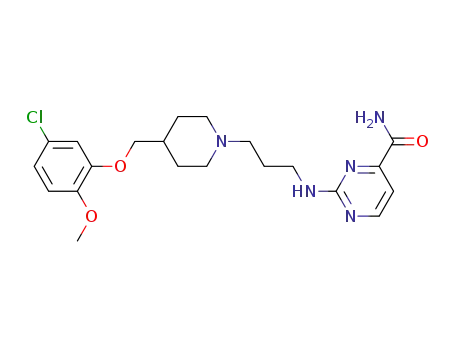 4-Pyrimidinecarboxamide,
2-[[3-[4-[(5-chloro-2-methoxyphenoxy)methyl]-1-piperidinyl]propyl]amino
]-