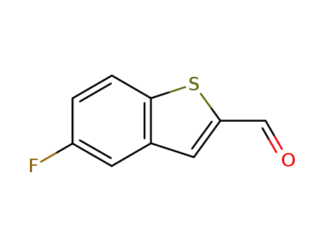 Molecular Structure of 698367-29-2 (5-Fluoro-1-benzothiophene-2-carbaldehyde)
