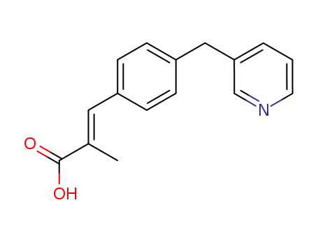 Molecular Structure of 75987-08-5 (2-methyl-3-(4-(3-pyridinylmethyl)phenyl)-2-propenoic acid)