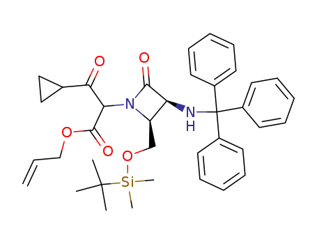 allyl 2-<(3S,4S)-4-<<(tert-butyldimethylsilyl)oxy>methyl>-2-oxo-3-tritylamino-1-azetidinyl>-3-oxo-3-cyclopropylpropanoate