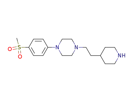 Molecular Structure of 918884-50-1 (Piperazine, 1-[4-(methylsulfonyl)phenyl]-4-[2-(4-piperidinyl)ethyl]-)