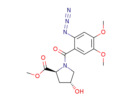 Molecular Structure of 382137-66-8 (L-Proline, 1-(2-azido-4,5-dimethoxybenzoyl)-4-hydroxy-, methyl ester,
(4R)-)