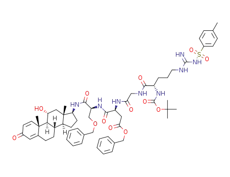 17β-[Boc-Arg(Tos)-Gly-Asp(OBzl)-Ser(Bzl)-amido]-11α-hydroxyandrost-1,4-diene-3-one