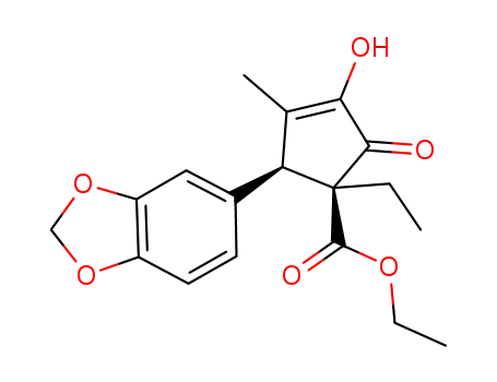 ethyl (1S,2S)-2-(benzo[d][1,3]dioxol-6-yl)-1-ethyl-4-hydroxy-3-methyl-5-oxocyclopent-3-enecarboxylate
