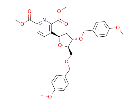 3-[4S-(4-methoxy-benzyloxy)-5R-(4-methoxy-benzyloxymethyl)-tetrahydro-furan-2R-yl]-pyridine-2,6-dicarboxylic acid dimethyl ester