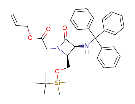 allyl 2-<(3S,4S)-4-<<(tert-butyldimethylsilyl)oxy>methyl>-2-oxo-3-tritylamino-1-azetidinyl>-3-oxo-5-(phenylseleno)pentanoate