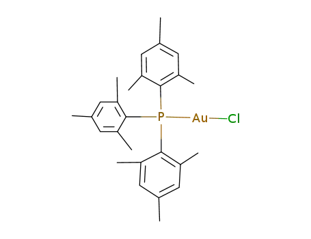 Molecular Structure of 151037-61-5 ((tri(2,4,6-trimethylphenyl)phosphine)gold(I) chloride)