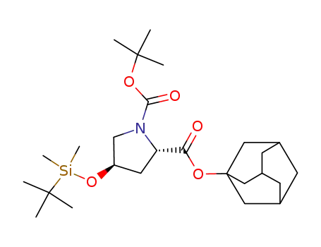 Molecular Structure of 400724-37-0 (1-adamantyl (2S,4R)-1-(tert-butoxycarbonyl)-4-(tert-butyldimethylsilyloxy)pyrrolidine-2-carboxylate)