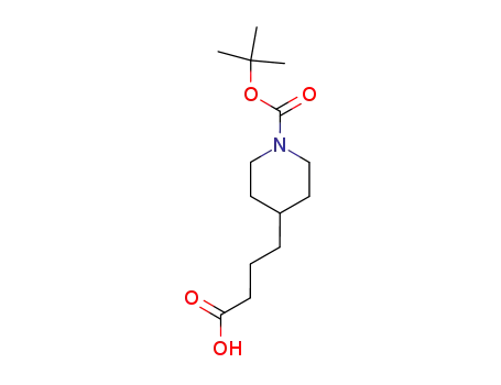 Molecular Structure of 142247-38-9 (N-Boc-(4-piperidin-4-yl)butyric acid)