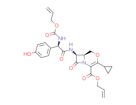 allyl (6S,7S)-7-<<(R)-N-<(allyloxy)carbonyl>-2-(4-hydroxyphenyl)glycyl>amino>-3-cyclopropyl-8-oxo-1-aza-4-oxabicyclo<4.2.0>oct-2-ene-2-carboxylate