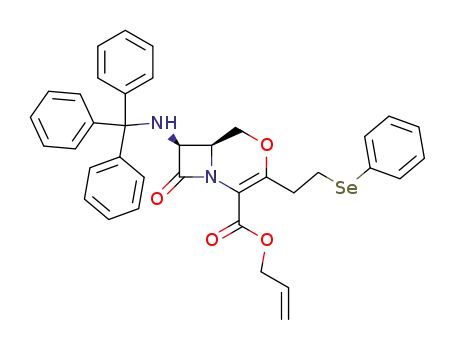 allyl (6S,7S)-8-oxo-3-<2-(phenylseleno)ethyl>-7-(tritylamino)-1-aza-4-oxabicyclo<4.2.0>oct-2-ene-2-carboxylate