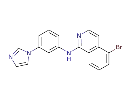 Molecular Structure of 374555-34-7 ((5-bromoisoquinolin-1-yl)-[3-(imidazol-1-yl)phenyl]amine)