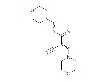 Molecular Structure of 89984-37-2 (2-Propenethioamide,
2-cyano-3-(4-morpholinyl)-N-(4-morpholinylmethylene)-)