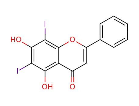4H-1-Benzopyran-4-one, 5,7-dihydroxy-6,8-diiodo-2-phenyl-