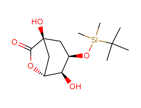 6-Oxabicyclo[3.2.1]octan-7-one, 3-[[(1,1-dimethylethyl)dimethylsilyl]oxy]-1,4-dihydroxy-, (1R,3R,4S,5R)-