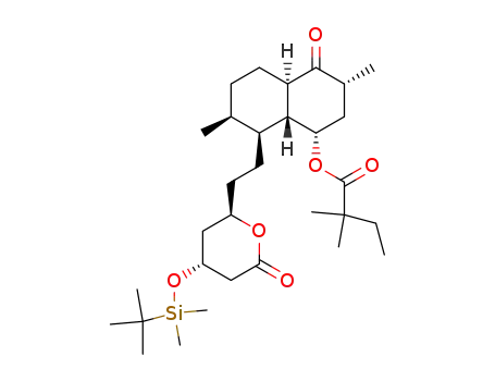 6(R)-<2-<8(S)-<(2,2-dimethylbutyryl)oxy>-2(S),6(R)-dimethyl-5-oxo-1,2,3,4,5,6,7,8,8a(R)-nonahydronaphtyl-1(S)>ethyl>-4(R)-<(tert-butyldimethylsilyl)oxy>-3,4,5,6-tetrahydro-2H-pyran-2-one
